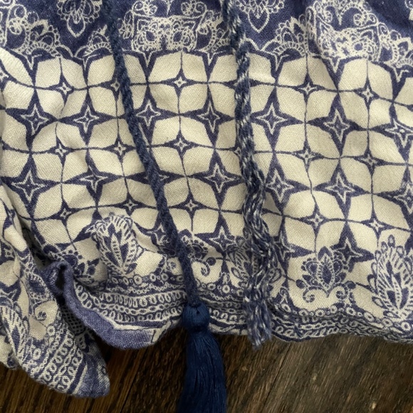 Anthropologie Raga Blue White Romper medium M - Picture 5 of 7